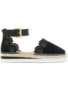 See By Chloé Laser Cut Espadrilles - Black