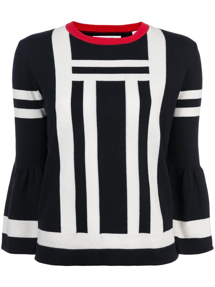 Chinti & Parker Stripe Detail Sweater - Blue