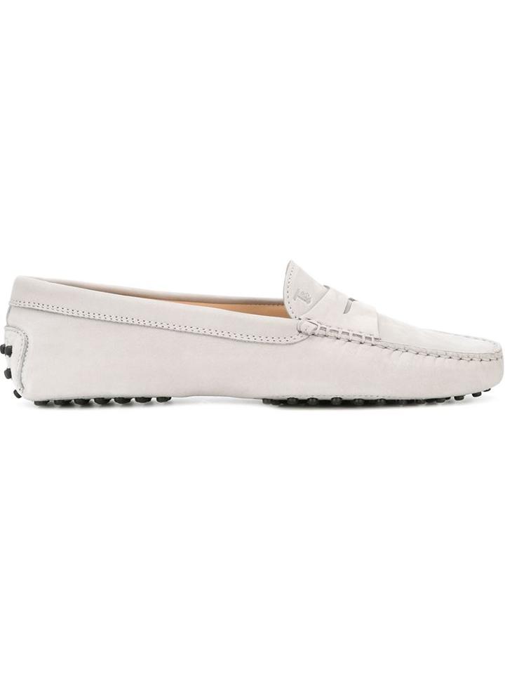 Tod S Gommino Loafers, Women's, Size: 38, Grey, Leather/rubber