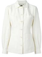 Stella Mccartney Buttoned Up Jacket, Women's, Size: 40, White, Polyamide/cotton/linen/flax