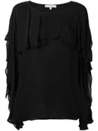 Iro Tie Collar Loose Fit Blouse - Black