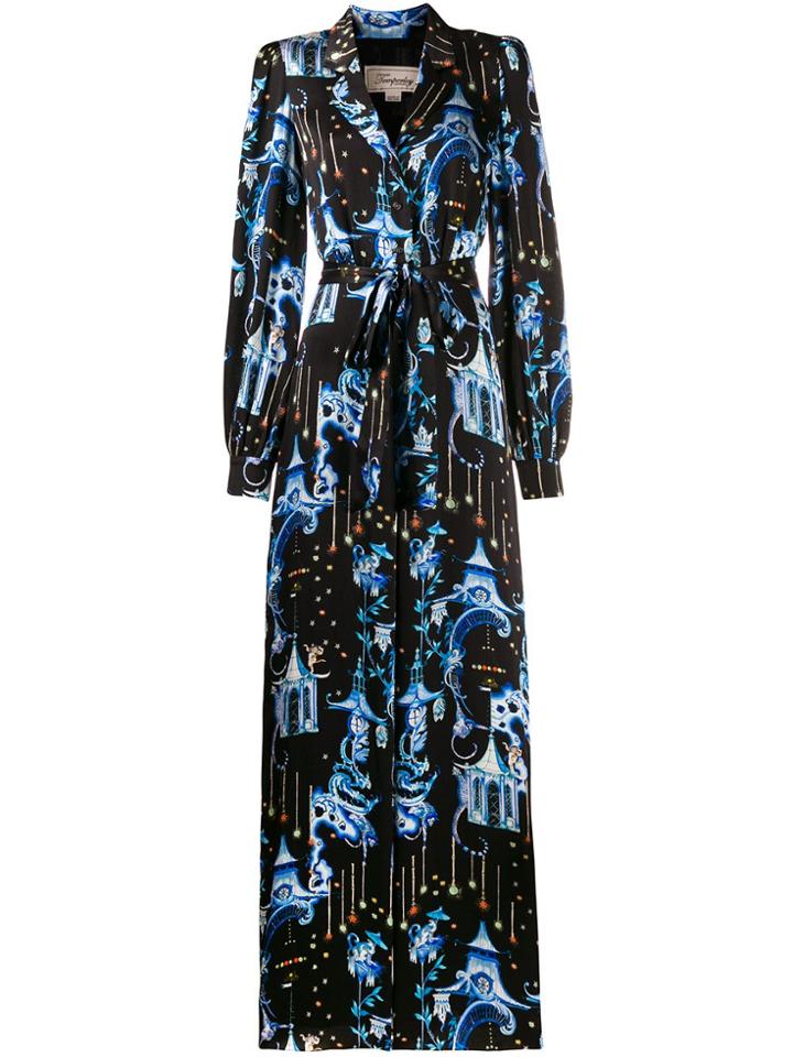 Temperley London Euphoria Chinoiserie-print Silk Jumpsuit - Black