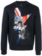 Neil Barrett Punked Britain Sweatshirt, Men's, Size: Large, Black, Viscose/polyurethane
