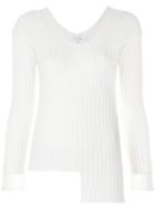 Helmut Lang Asymmetric Ribbed Sweater - White