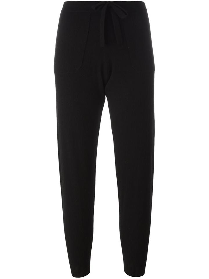 Allude Cropped Track Pants, Women's, Size: Small, Black, Cashmere/virgin Wool