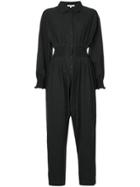 Caramel Smocked Waist Jumpsuit - Black