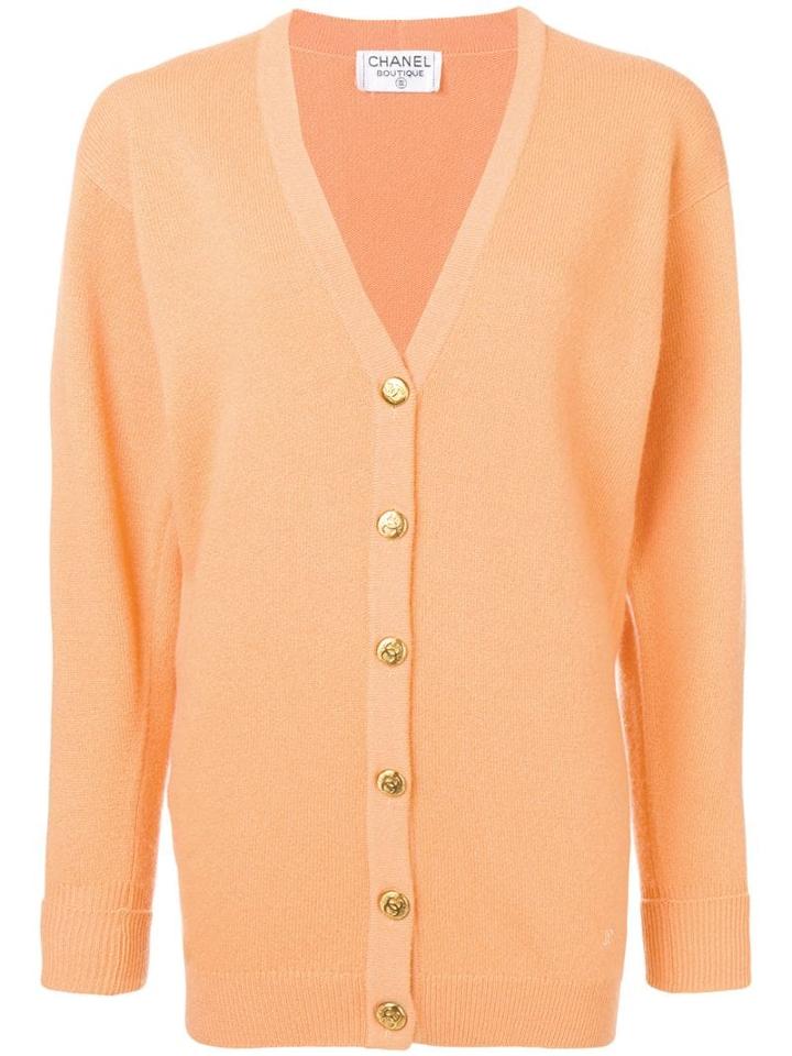Chanel Pre-owned 1990's Knitted Cardigan - Orange