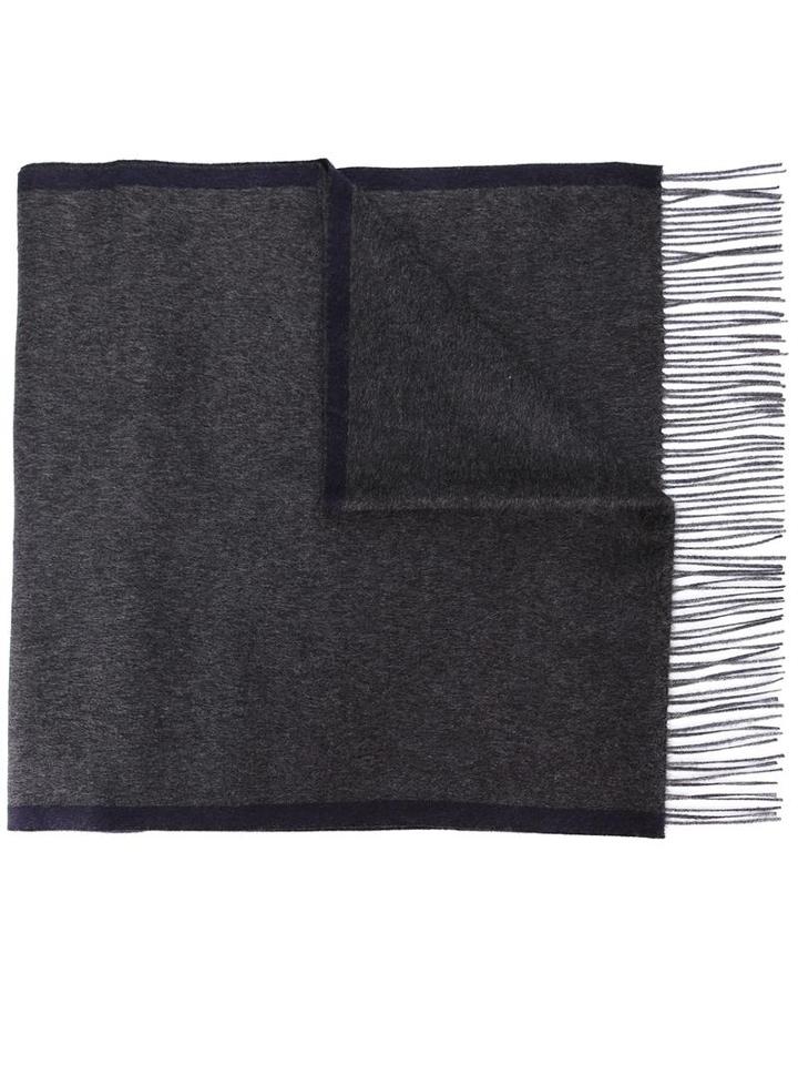 Jil Sander Fringed Scarf, Men's, Grey, Silk