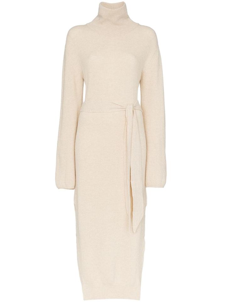 Nanushka Canaan Knit Cashmere-merino Blend Turtleneck Dress - Neutrals