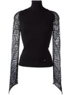Esteban Cortazar Net Effect Turtleneck Pullover, Women's, Size: Small, Black, Virgin Wool/silk/cashmere/nylon