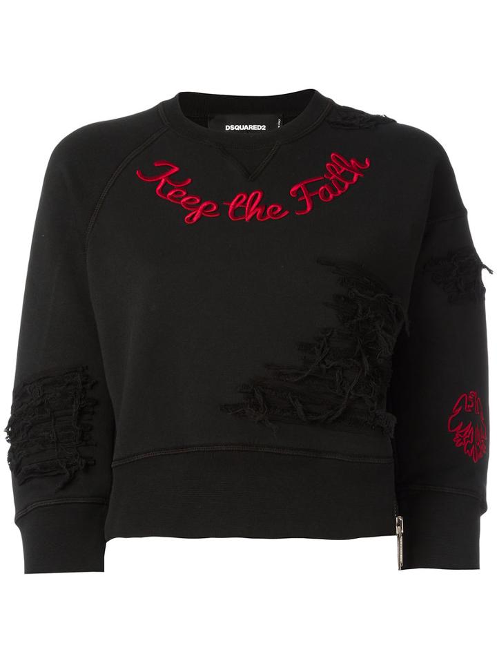 Dsquared2 Keep The Faith Sweatshirt, Women's, Size: Small, Black, Cotton