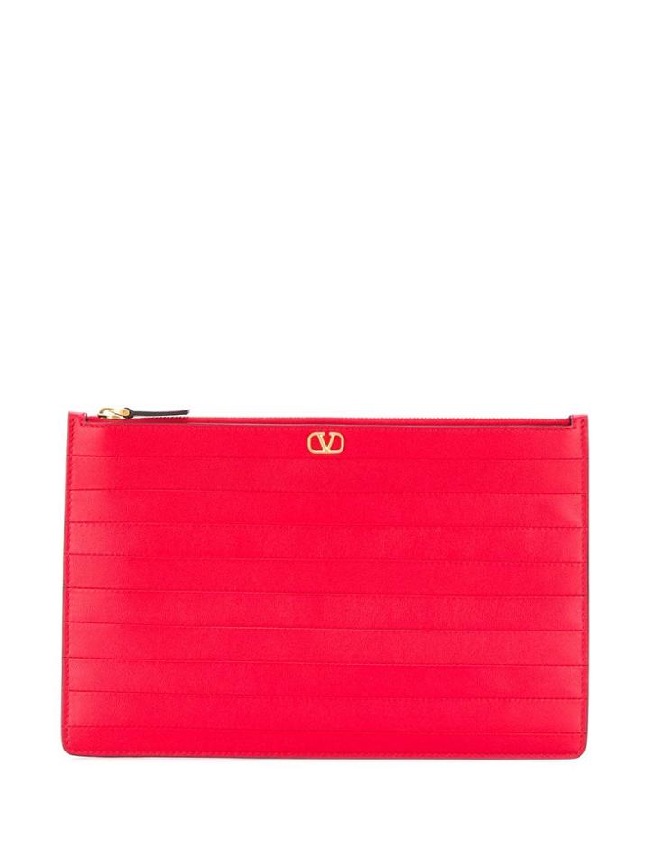 Valentino Valentino Garavani Vlogo Clutch - Red