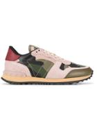 Valentino Rockstud Camouflage Sneakers - Pink