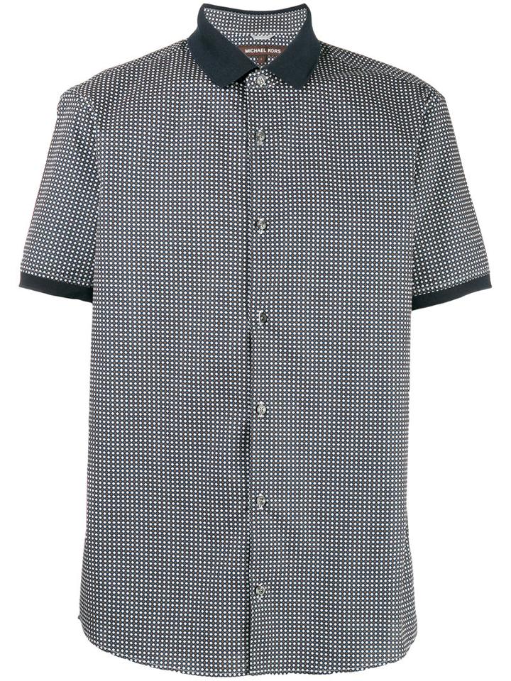 Michael Michael Kors - Printed Shortsleeved Shirt - Men - Cotton - M, Blue, Cotton