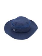 Familiar - Anchor Embroidery Sun Hat - Kids - Nylon - 54 Cm, Blue