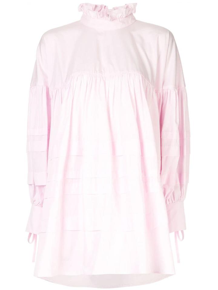 Cecilie Bahnsen Longline Ruffled Shirt - Pink
