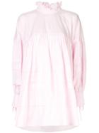 Cecilie Bahnsen Longline Ruffled Shirt - Pink