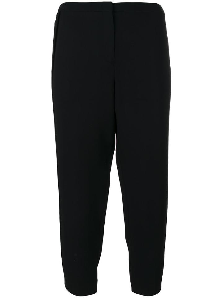 No21 - Side Stripe Cropped Trousers - Women - Spandex/elastane/viscose - 38, Black, Spandex/elastane/viscose