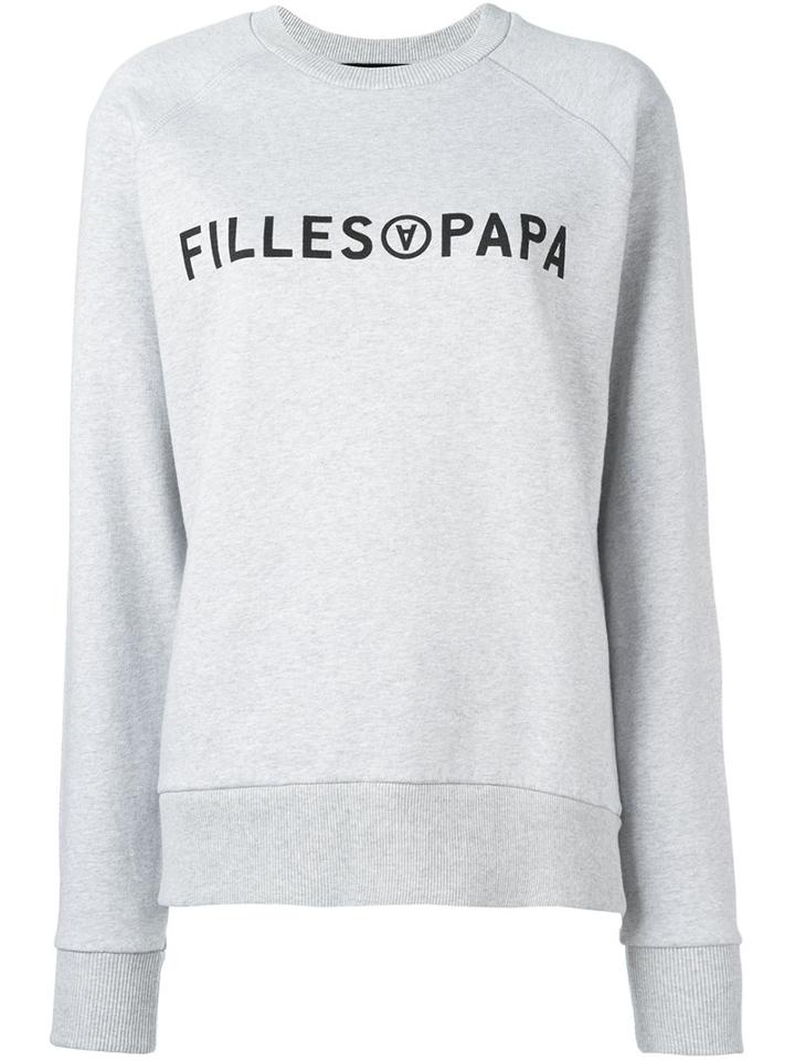 Filles A Papa Logo Print Sweatshirt, Women's, Size: 3, Grey, Cotton