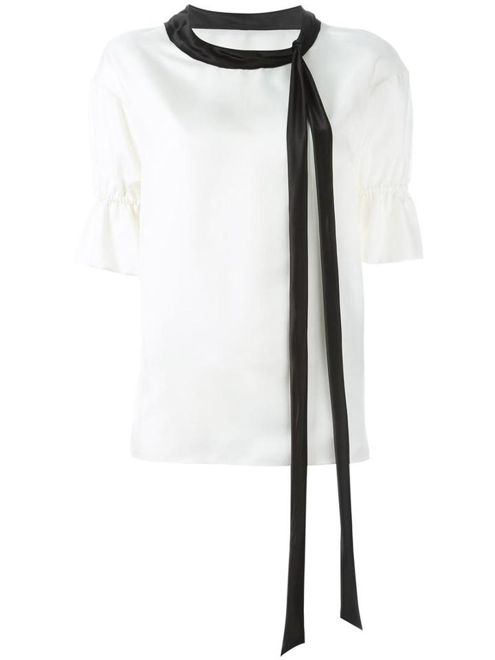 Dolce & Gabbana Tie Neckline Top, Women's, Size: 38, Nude/neutrals, Silk