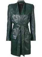 Alexandre Vauthier Wet-look Belted Dress - Green