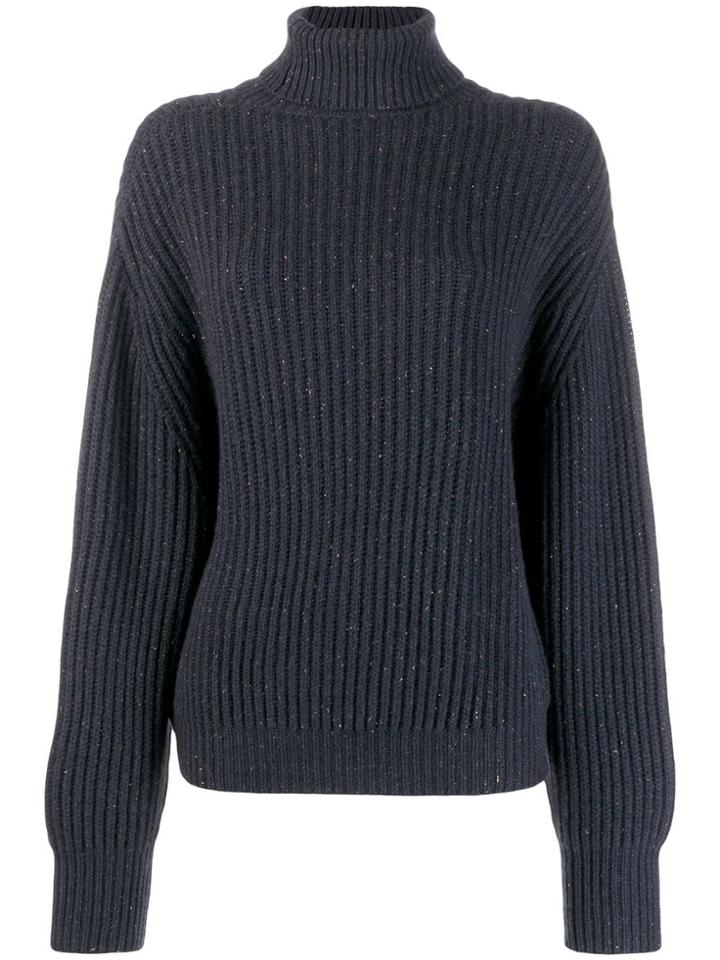 Brunello Cucinelli Metallic Thread Jumper - Blue