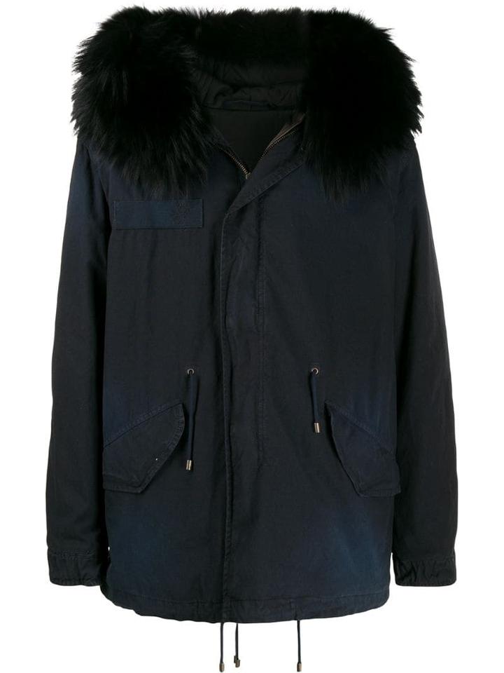 Mr & Mrs Italy Faux Fur Hooded Parka - Blue