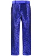 Haider Ackermann Mid-rise Trousers With Net Embroidery - Blue
