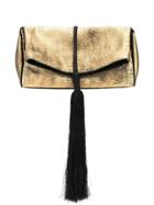 Cushnie Tassel Detail Metallic Purse - Gold