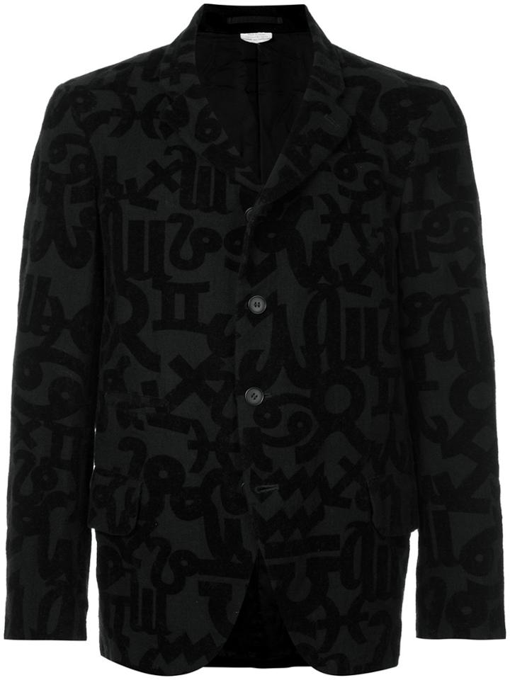 Comme Des Garçons Vintage Horoscope-print Blazer - Black