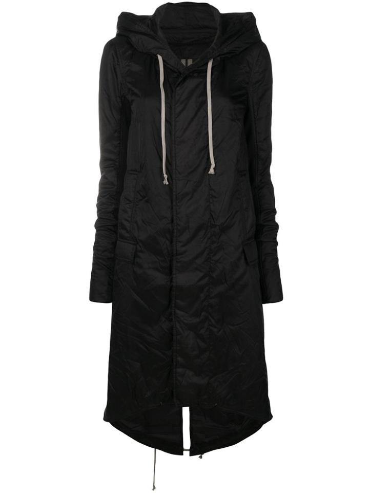 Rick Owens Drkshdw Long Length Parka Coat - Black