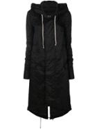 Rick Owens Drkshdw Long Length Parka Coat - Black