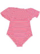 Mc2 Saint Barth Kids Lilly Striped Bathing Suit - Red