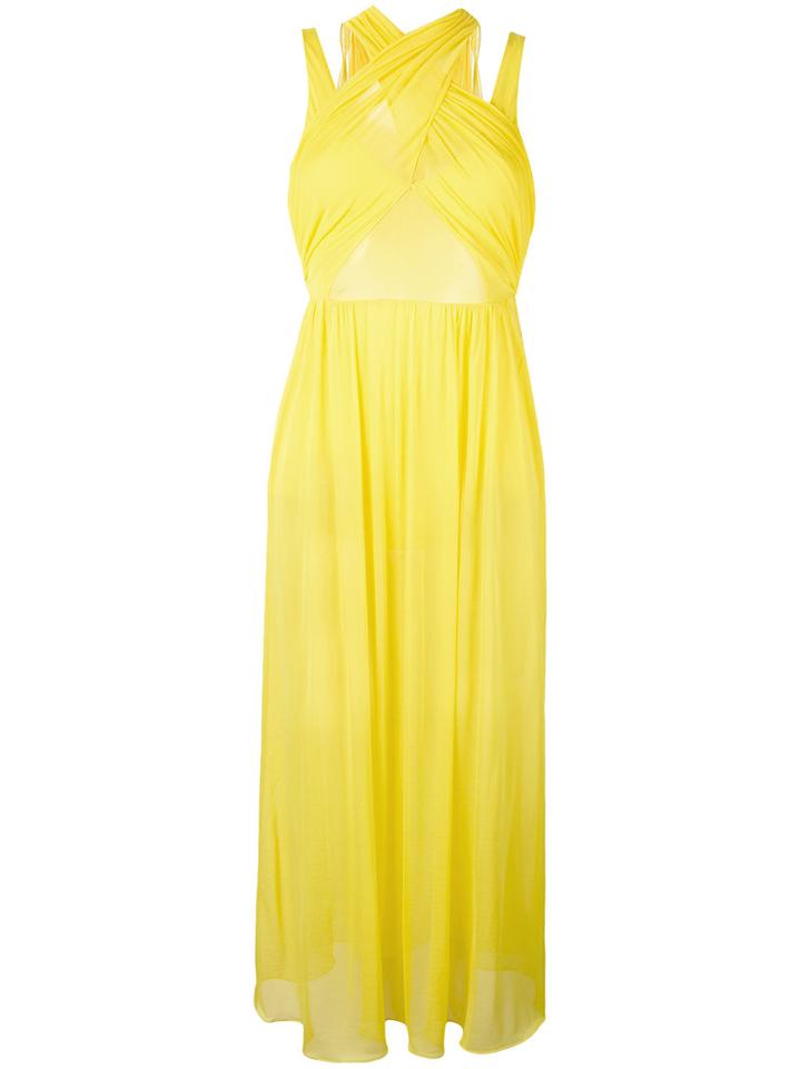 Emilio Pucci - Cross Neck Dress - Women - Viscose - 40, Yellow/orange, Viscose