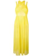 Emilio Pucci - Cross Neck Dress - Women - Viscose - 40, Yellow/orange, Viscose