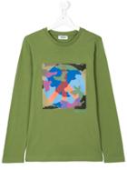 Moschino Kids Peace Logo Long Sleeve T-shirt - Green