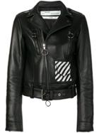 Off-white Floral Logo Biker Jacket - Black