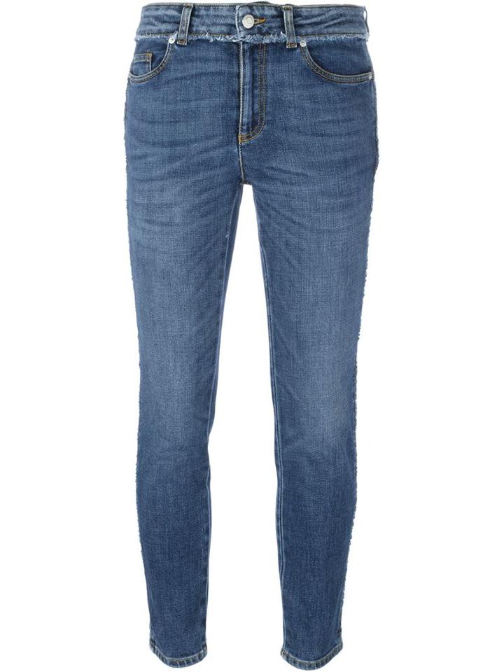 Alexander Mcqueen Slash Jeans, Women's, Size: 44, Blue, Cotton/polyester/spandex/elastane