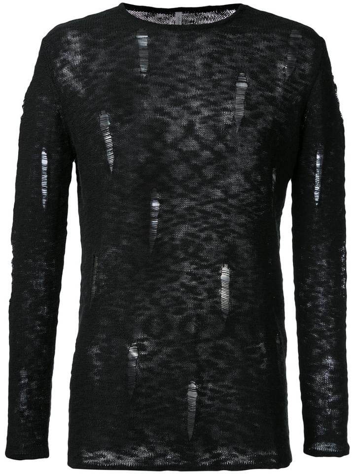 First Aid To The Injured - Mastoid Knitted Top - Unisex - Cotton/linen/flax - 2, Black, Cotton/linen/flax