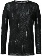 First Aid To The Injured - Mastoid Knitted Top - Unisex - Cotton/linen/flax - 2, Black, Cotton/linen/flax