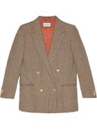 Gucci Linen Jacket With Spiritismo Appliqué - Brown