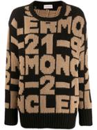 Moncler Intarsia-knit Jumper - Neutrals