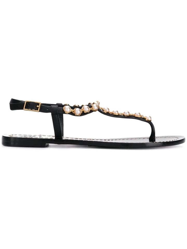 Tory Burch Emmy Pearl Sandals - Black