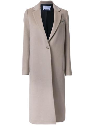T By Alexander Wang Single Breasted Coat, Women's, Size: 0, Nude/neutrals, Cashmere/virgin Wool