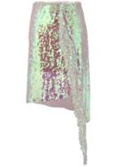 Circus Hotel Iridescent Asymmetric Skirt - White