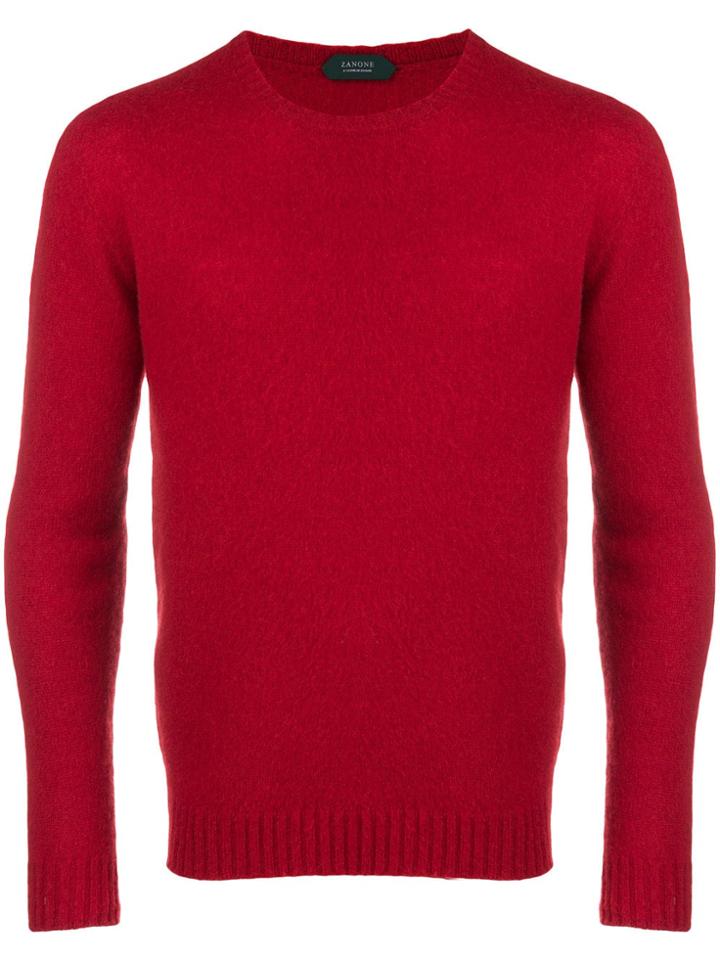 Zanone Slim Fit Knitted Jumper - Red