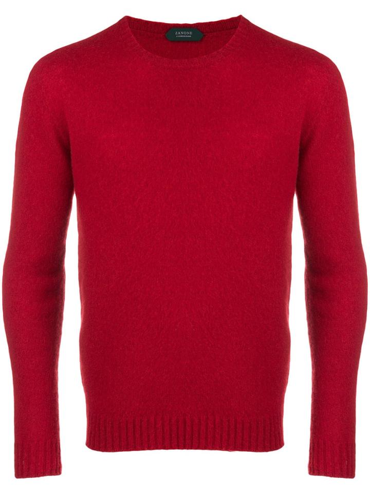 Zanone Slim Fit Knitted Jumper - Red