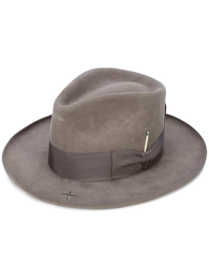 Nick Fouquet Leather Hat - Grey