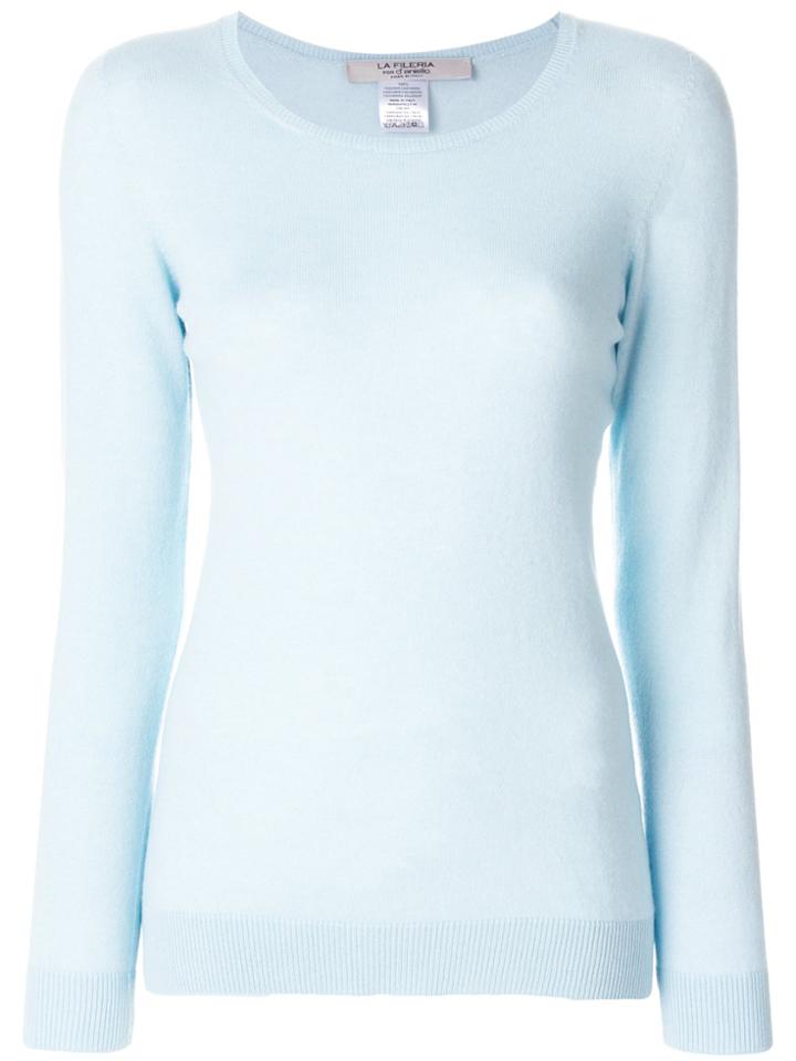 La Fileria For D'aniello Cashmere Long Sleeved Sweater - Blue