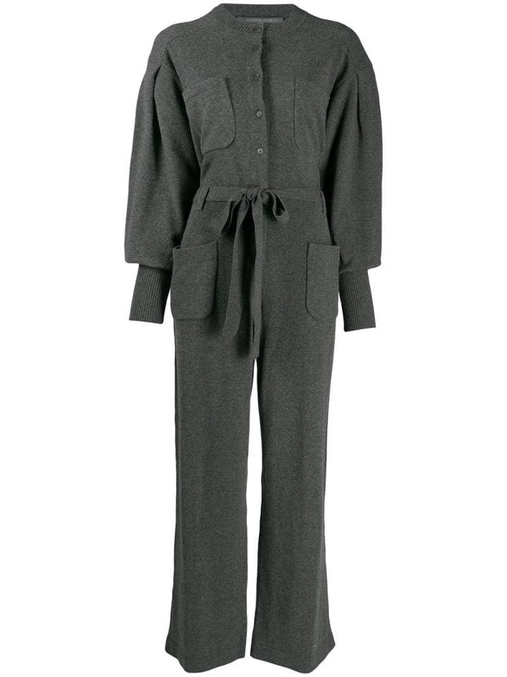 Alberta Ferretti Oversized Belted Jumpsuit - Grey